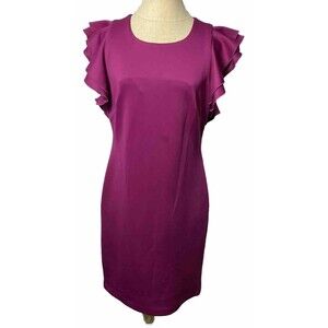tommy hilfiger flutter sleeve Sheath dress Dark Fuchsia Size 10
